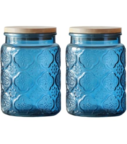 Amazon｜ANSQU(アンスク) ブルーガラスジャー 23.7液量オンス