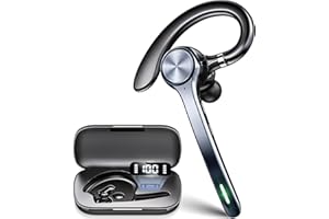 ヘッドセット bluetooth【2026至高のBluetooth 6.0チープ搭載】108超長時間再生 2台同時接続可能 ANC+ENCノイズキャンセリングマイク付き ヘッドセット ワイヤレスイヤホン 片耳イヤホン bluetooth 左右耳兼用 ハンズフリー通話 物理操作ボタン メガネ併用 ミュート/SIRI機能搭載 Web会議/在宅勤務/運転/宅配/ランニング