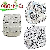 Ohbabyka3点セット フリーサイズ おむつカバー サイズ調整可 布おむつカバー 布オムツカバー 男の子用 ベビー服 赤ちゃん キッズ 服 ベビー 女の子 70 80 90 可愛いおむつカバーでH