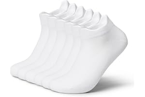 Memebio Soild color Ankle Athletic Running Socks Low Cut Sports Tab Socks for Men and Women(6 Pairs)