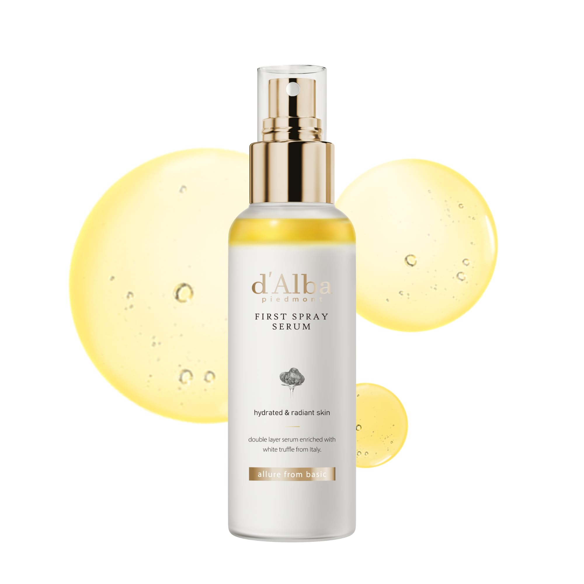 【d'Alba公式】ファースト スプレーセラム 100ml White Truffle First Spray Serum | イエローミスト ワンステップケア 微細ミスト 大容量ミスト ミスト化粧水 保湿ミスト 保湿セラム 潤いミスト エッセンスミ