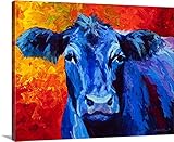 Marionローズプレミアムシックラップキャンバス壁アート印刷題名ブルーCow 20" x 16" 1156618_24_20x16_none