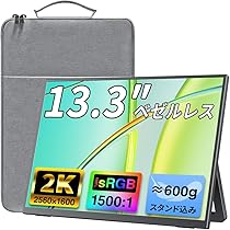 Amazon.co.jp: cocopar モバイルモニター 13.3インチ 2K 2560×1600 16