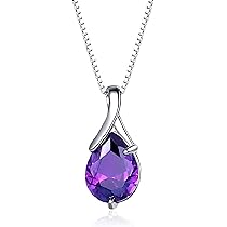 Amazon | Bellitia Jewelry アメジスト パープル 天使の涙 ペンダント 