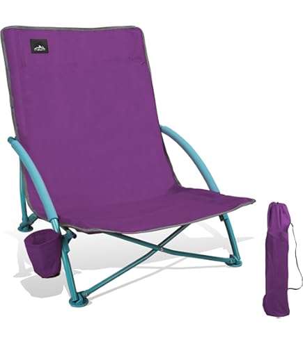 VILLEY HAUSHOF Low Beach Chair, Mesh Back Folding Chair