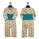 DPB（ディーピービー）ハラマキ付き長袖パジャマ（サル）（白・黄）（80〜95cm） (90ｃｍ, 黄)