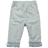 《H29年春物》(日本製) Pample Mousse(パンプルムース) ポコポコボーダー裾レースリボン付8分丈パンツ 80cm /GY NO.DP-71304