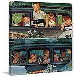 Marmont Hill Norman Rockwellプリントキャンバス" Coming and Going "アートプリント 18 by 18" ブラウン MH-RCK-T40-9470830-C