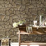 HaokHome 8124 DIY ヴィンテージストーン壁紙ロールトープブリック現実的なデザイナーの家の装飾 53cm×10m(並行輸入品)