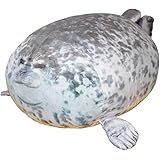 AIXINI シール アザラシ抱き枕60cm 添い寝クッション もっちりビッグ ぬいぐるみ ぽっちゃりふわふわ 抱きしめ睡眠スロー枕 子供誕生日プレゼント (60cm)