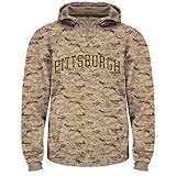Pittsburgh Piratesメンズ迷彩プルオーバーフード付きフリース ブラウン