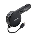 エレコム カーチャージャー シガーソケット 12W 巻きとり型 Type-Cケーブル一体 ブラック MPA-CCC01BK