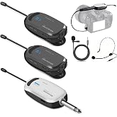 ワイヤレスマイク UHF 2人用 ピンマイク/ヘッドセット両対応 Alvoxcon 送信機2台 受信機1台 自動ペアリング 40m安定通信 クリップ式 スマホ カメラ 拡声器対応 動画撮影 講演 授業 日本語説明書付き TG120