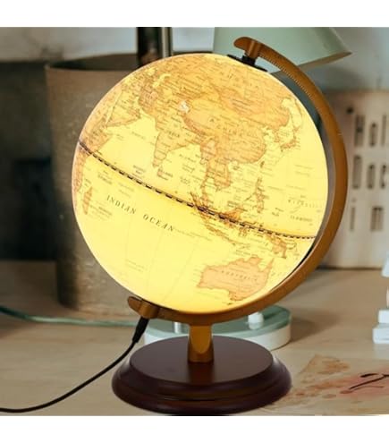 Amazon.co.jp: 光る地球儀 世界地図 インテリア地球儀 アンティーク調