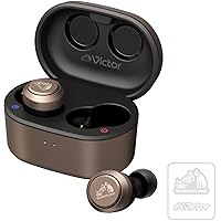JVCケンウッド Victor HA-FX150T-NA ワイヤレスイヤホン Bluetooth ノイズキャンセリング ブロンズ 外音取り込み 最大21h再生 防水 マイク付き 軽量 アプリ連携 ステッカー付属