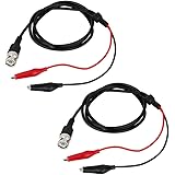 KOZEEY 【ノーブランド 品】 デュアル ワニ口 クリップ オシロスコープ テスト プローブ ケーブル リード 2個 110cm BNC Q9 クリップ