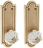 Belmont Plate Set With Old Town Crystal Door Knobs Dummy Antique Brass. Old Door Knobs. [並行輸入品]