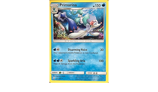 Amazon Co Jp Pokemon Trading Card Game English Asire Nu Pokemon Primarina 41 149 Sun Moon Hobbies