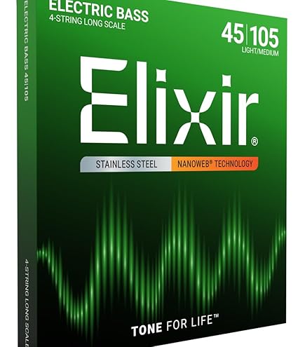 Amazon.co.jp: ELIXIR(エリクサー) Elixirベース弦 NANOWEB ニッケル