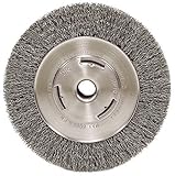 Weiler 6655 Vortec Pro 7' Wide Face Bench Grinder Wheel, 0.14' Crimped Steel Wire Fill, 5/8' Arbor H