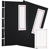 fogman ノート 写経 和綴じ 縦書き 俳句 日記 おしゃれ A5 アンティーク 2冊セット (ブラック)