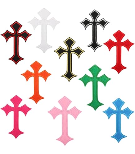 Amazon.co.jp: 刺繍 アイロンワッペン【クロス・フローリー】10cmx7cm