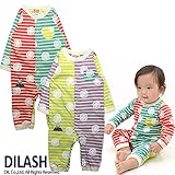 (ディラッシュ)DILASH 春'15 ドット&ボーダー長袖カバーオール 70 マルチパープル
