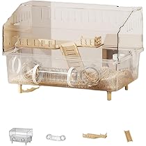 Amazon | ハムスター ケージ 2階建て 透明 大型 キンクマ
