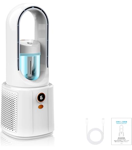 Amazon.co.jp: ポータブルエアコンファン ， USB充電式 加湿器付き