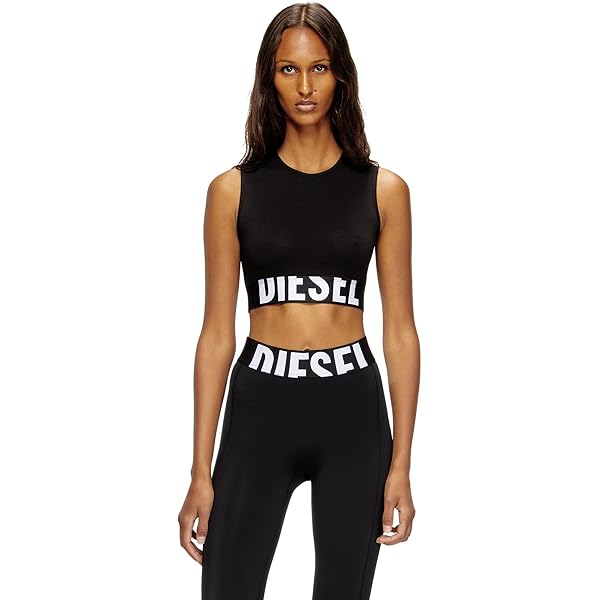 美品✨DIESEL♡ディーゼル✨ロンT ストレッチ ショート丈クロップド丈 M UFTEE-SPORT-CROPPED-T-SHIRT Sporty cropped top with logo
