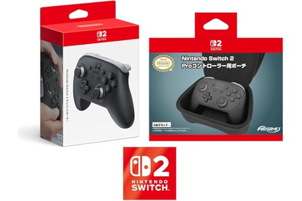 【任天堂純正品】Nintendo Switch 2 Proコントローラー＋【任天堂ライセンス商品】Nintendo Switch 2 Proコントローラー用ポーチ ブラック【Amazon.co.jp限定】特典 Nintendo Switch 2 ロゴデザインステッカー 同梱
