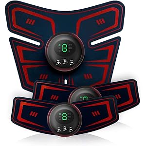 EMS 腹筋ベルト 筋トレ器具 USB充電式 液晶表示【最新強力モデル 6モード 9段階強度】腹筋トレーニング ダイエット ジェルシート10枚付き 日本語説明書付き