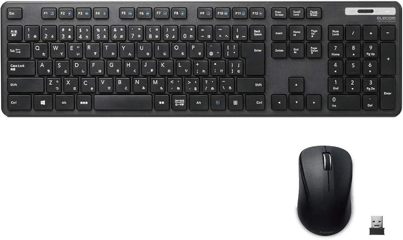 エレコム ワイヤレスキーボード マウスセット メンブレン 薄型 フルキーボード ブラック TK-FDM110MBK