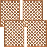 天然木製 格子ラティス 90cm×120cm×35mm 4枚セット ライトブラウン WLL-9012