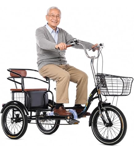 Amazon.co.jp: 大人の三輪車の自転車、アダルトトライク24インチ3輪の
