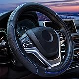 TATACLEA ハンドルカバー 軽自動車 乗用車 本革 O型 ステアリングカバー革 四季汎用 通気性いい おしゃれ 握り 感 握り 触感よく 耐久 滑り止め 汚れ防止 37-38㎝ 適用 滑り止めゴム内輪