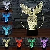 3dランプEagle LED Illusion動物デスクテーブルナイトライト、7色のタッチランプキッズ、ガールズ、Family Holidayギフト、ホームオフィステーマ装飾 WB944A11-144