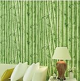 Blooming壁: Natural Fauxグリーン竹パターン壁紙自然景色壁壁画、高品質、20.8 in * 32.8 Ft = 57 Sq Ftロールあたり、Looks Real Up 。