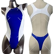 Amazon.co.jp: 【KYUUCOS】Z ブルー&白 超光沢 ハイレグ クロス
