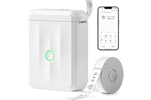 NIIMBOT D110 新版 ラベルライター Bluetooth接続多機能ラベルプリンター ラベルメーカー 携帯便利 自動紙戻し 自動ラベル認識 Android & iOS対応 USB充電式 書類整理/名前シール/値札シール/調味料などに適用 対応テープ幅12-15mm ロール紙1個付き 日本語取扱説明書付き(ホワイト)