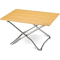 Amazon.co.jp: ICECO アウトドア テーブル 竹製 アルミ合金フレーム 耐