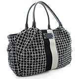 Kate Spade （ケイトスペード） スティービー クラシック ノエル ベビーバッグ マザーズバッグ レディース キャンバス パテントレザー エナメル ブラック 黒 ホワイト 白PXRU0993（