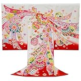 お宮参り 着物 女の子 初着 産着 正絹 まり 毬 吉祥熨斗 白 女児 祝着 一つ身 掛け着 着物タウン 3370-00930