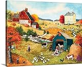 Linda Nelson Stocksプレミアムシックラップキャンバス壁アート印刷題名Fall On Theファーム 20" x 16" 2444923_24_20x16_none