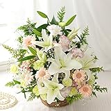 BunBunBee 旬のおまかせアレンジ「ホワイト＆ピンク～リリー～M」