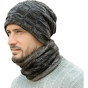 ネックウォーマー ニット帽子 キャップ【裏起毛 防寒 保温強化】内側に暖かい綿毛 柔らかい 伸縮素材 防寒具 スキー 自…