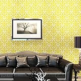 壁紙シール DIY壁紙新時代 プレミアムウォールデコシート6m巻｜P-WA405ダマスク イエロー〔代引不可〕