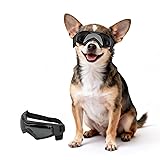 PETLESO 犬用ゴーグル 小型犬種、XS 犬用サングラス チワワメガネ 紫外線防止 目保護 XS小型ペット用 小型犬、猫、黒XS