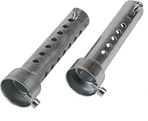Amazon アスラプロジェクト バイク マフラー サイレンサー 消音器 バッフル 2本 セット ロング 140 インナー 取付部直径 35mm バッフル 車 バイク