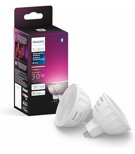 Amazon.co.jp: Philips Hue Smart 60W GU10 LED電球 - 白と色の